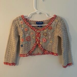 Adorable vintage Y2K toddler Genuine kids cropped knit cardigan